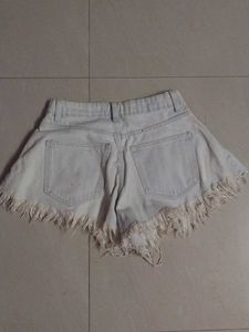 Mango Denim Fringed Shorts