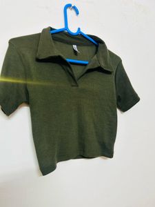 Green Crop Top
