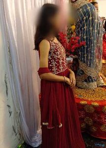 Maroon Embellished Ethnic Gown