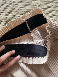 Beige Accordian Pleated Lowerpant