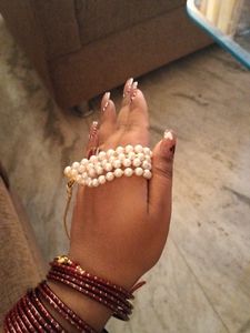 Red And White With Mirror Work Jewellery