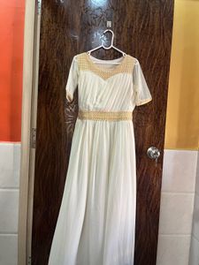 34 bust off white maxi dress for women