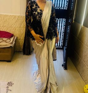 Elegant Draped Saree with Designer Blouse
