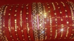 Red &amp; Gold Bangle Set