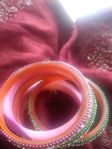 Diamond Fibre Bangles Set.