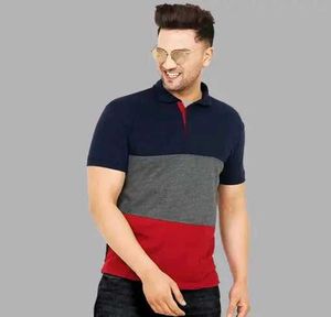 🛍️ Stylish Color Blocked Polo T-Shirt ⭐⭐⭐