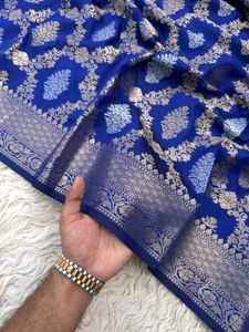 Elegant Blue Banarasi Saree