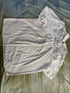 White Blouse with Lace Detail