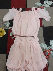 Cute Pink Top & Bottom Set