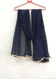 Blue Georgette Dupatta With Golden Stones✨️