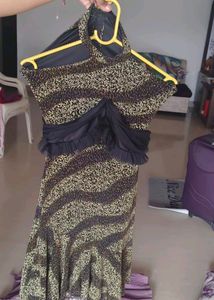 One Piece Midi Bodycon Western Stylish Black Dress