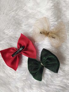 X&#39;mas / Festive Hair Bow Set of 3