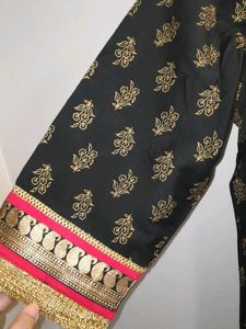 Black kurti with red legging
