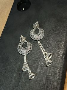 Silver Jhumka Earrings