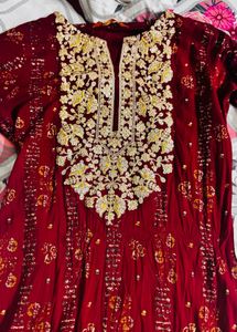 Elegant Maroon Kurta Sharara Set