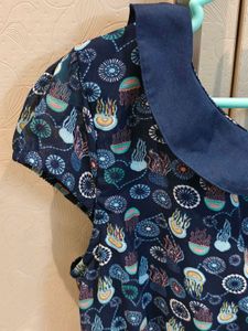 Blue Floral Peter Pan Collar Dress