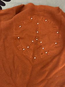 Stylish Orange Knit Top
