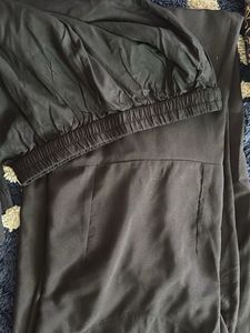 Black Rayon Cotton Blend Anarkali Kurta Set