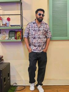 Imported Surplus Shirt Printed Drop shoulder