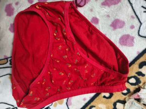 Red Floral Print Briefs
