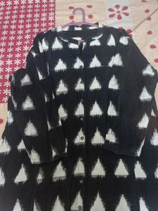 Boho Print Long Sleeve Kurta Dress