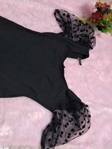 Chic Black Puff Sleeve Dress