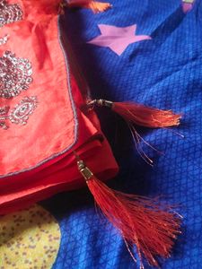 Orange Embroidered Saree