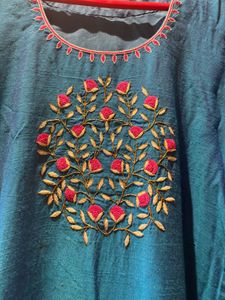Hand Work Blue Kurta…with Latkan