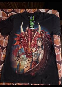 night glowing Dragon Graphic Tee made in Thailand