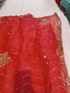 Red Embellished Saree (Minor Issue)