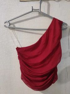 Red One-Shoulder Top