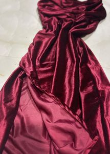 Elegant Maroon Velvet Dress