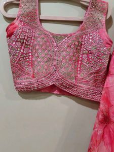 Baby Pink Organza Lehenga