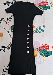 Chic Black Button Dress