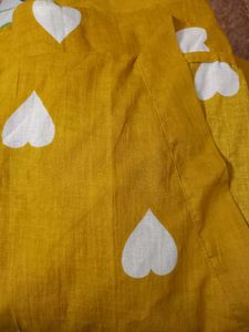 5XL Yellow Heart Print Kurti