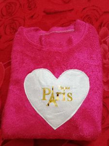 winter Pink Heart Fleece night suit