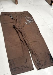 Custom painted Brown Carpenter Jeans