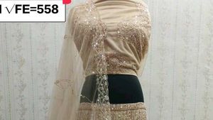 Elegant Beige Embroidered Lehenga Choli