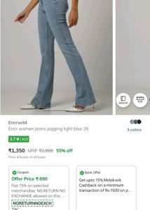 full length flared blue jeans