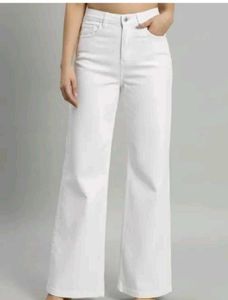 White Wide Leg Denim Jeans
