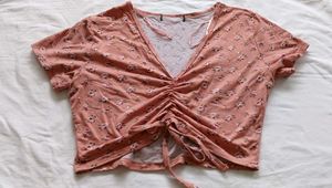 &#34;Rosewood Bloom&#34; Ruched Floral Crop Top
