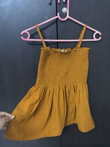 Cute Mustard Smocked Top