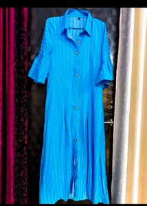 Blue Striped Shirt Dress