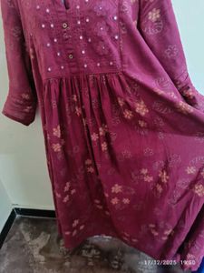 xxl a line mirror work embroidery kurta