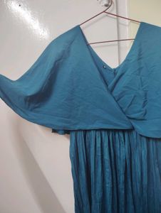 Teal Layered Midi Dress