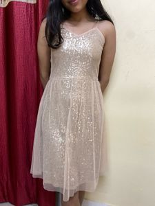 Golden Sequin Partywear Mini Dress