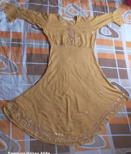 Flowy Mustard Kurti Set