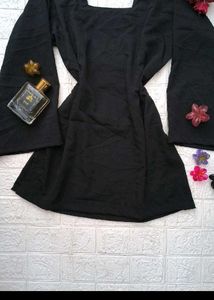 Black Dress with Bell Sleeves