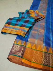 Blue Silk Saree with Blouse Piece