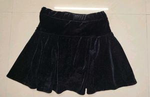 Black Velvet Mini korean Skirt